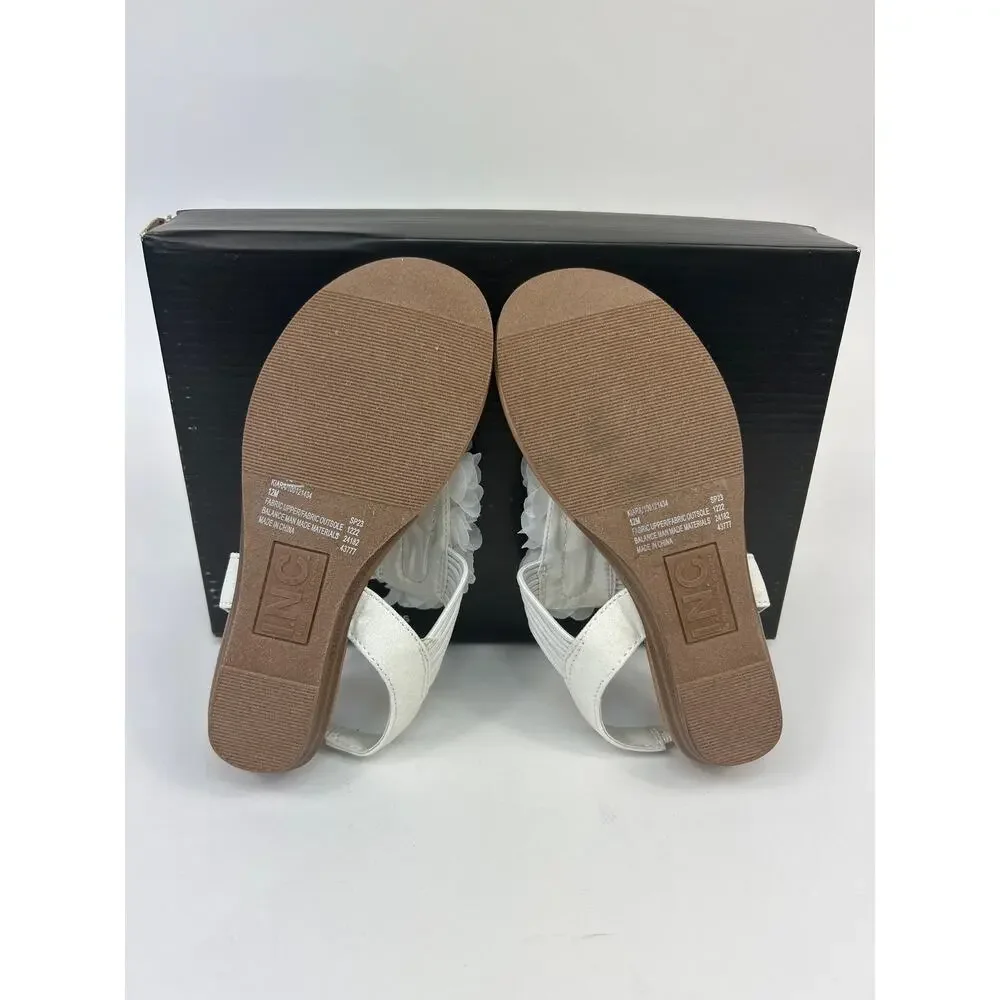 I.N.C. International Concepts Kiara White Sandals Size 12‎ M